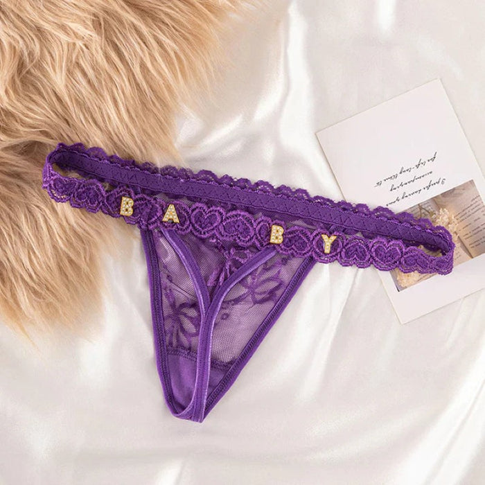 Lace Embellished Custom Thong