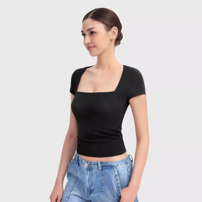 Casual Short Sleeve Crop Top