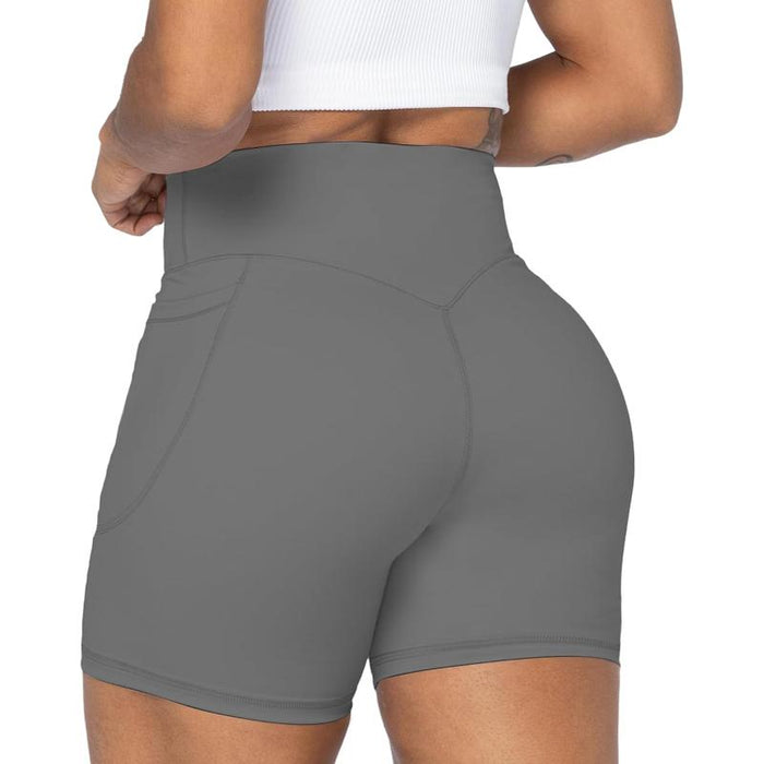 Women High Biker Shorts With Pockets