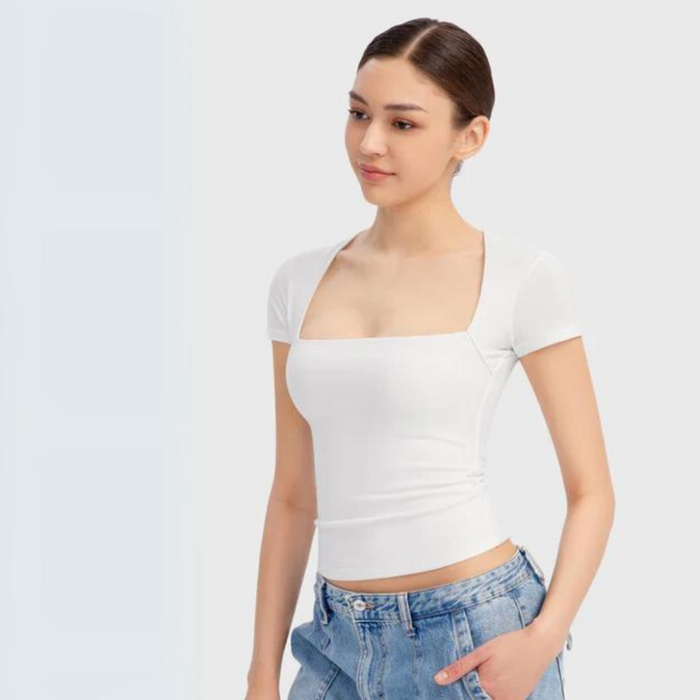 Casual Short Sleeve Crop Top