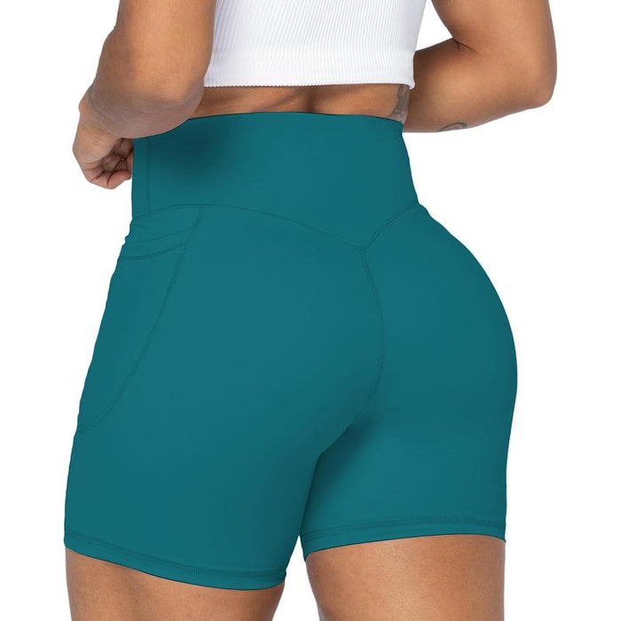 Women High Biker Shorts With Pockets