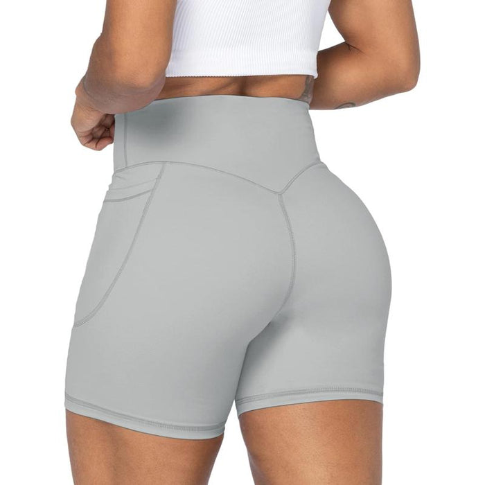 Women High Biker Shorts With Pockets