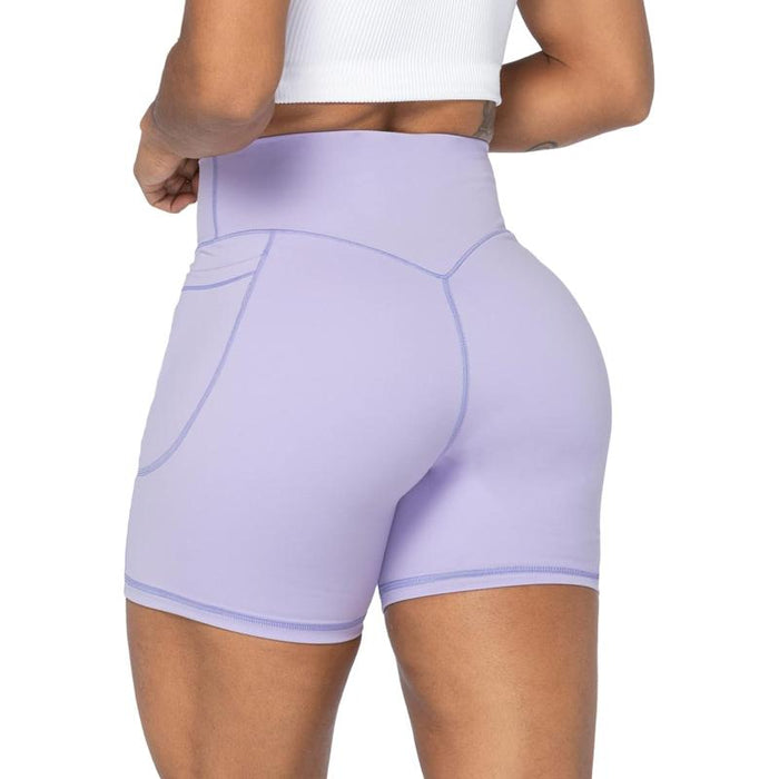 Women High Biker Shorts With Pockets