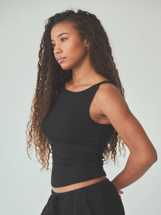 Ribbed Boat Tank Top With Built In Brami