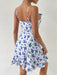 WYWH Floral Print Ruffle Trim Wrap Knot Side Cami Dress - Comfy Women Underwear