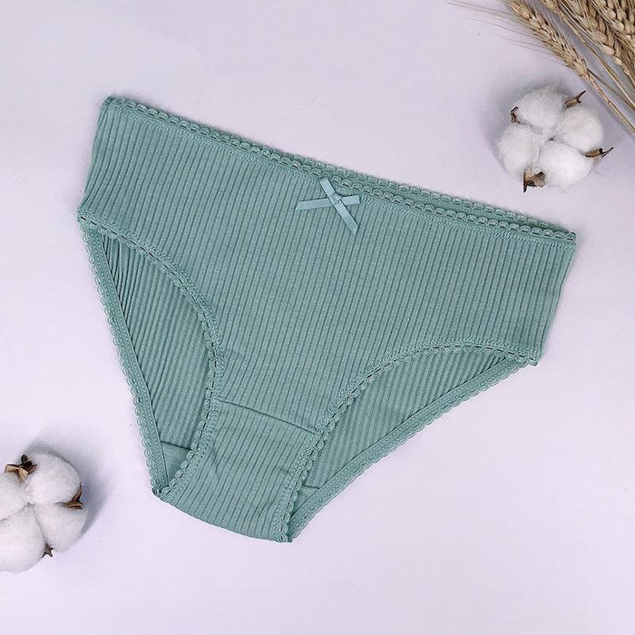 6 Pieces Lace Cotton Underpants Set - Comfy Women Underwear
