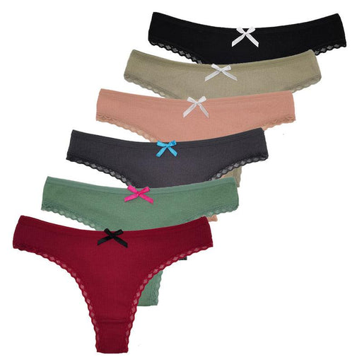 6 Pieces Low Rise Cotton Underpants Set - Comfy Women Underwear