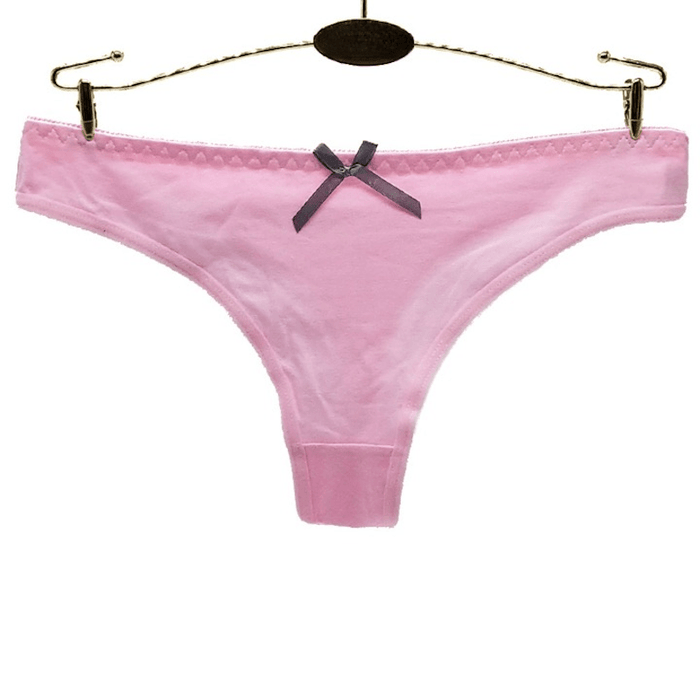 6 Pieces Solid Color Bow Underwear Set - Comfy Women Underwear